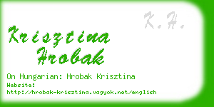 krisztina hrobak business card